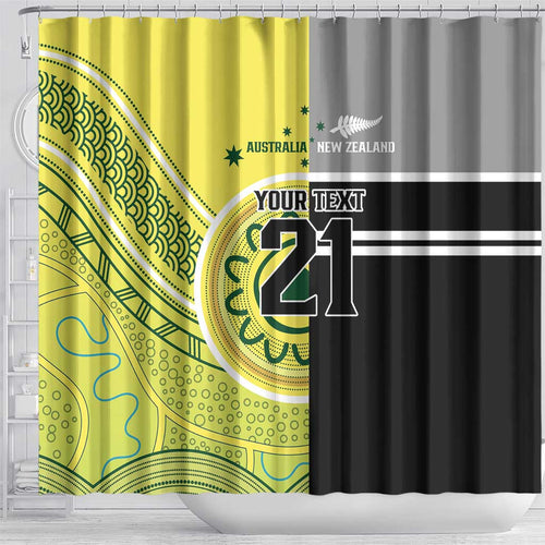 Custom Cricket AUNZ Spirit Shower Curtain Aussie New Zealand Retro Edition - Aussie Hoodie