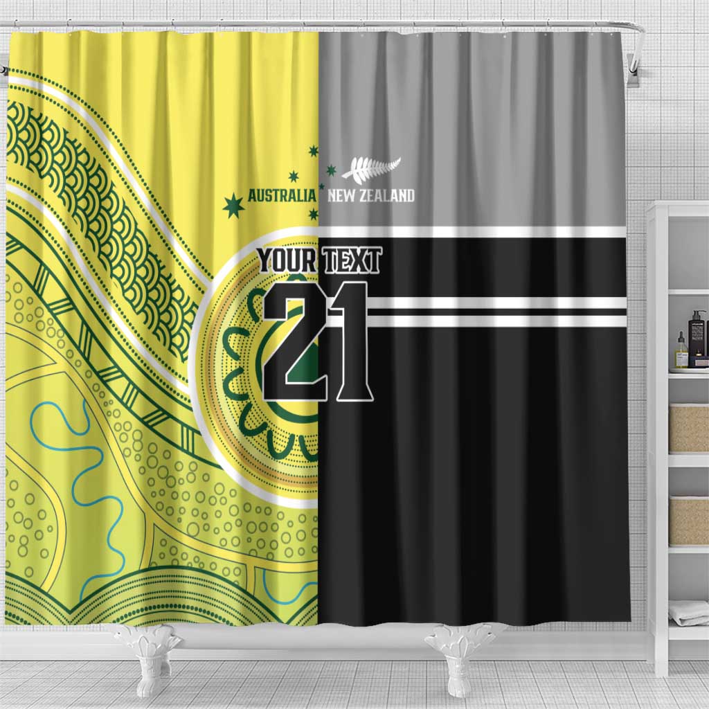 Custom Cricket AUNZ Spirit Shower Curtain Aussie New Zealand Retro Edition - Aussie Hoodie