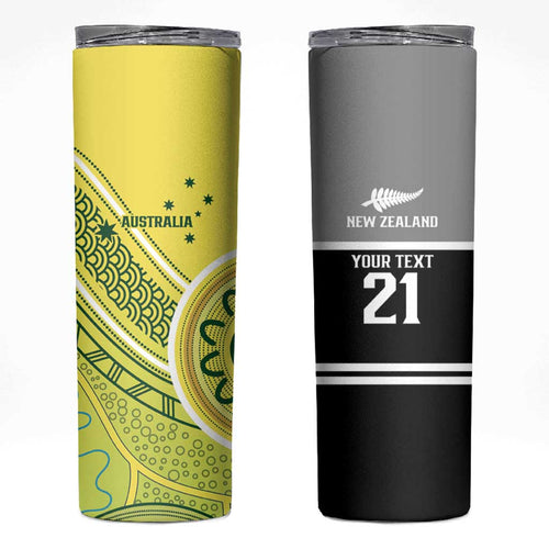 Custom Cricket AUNZ Spirit Skinny Tumbler Aussie New Zealand Retro Edition - Aussie Hoodie