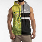 Custom Cricket AUNZ Spirit Sleeveless Hoodie Aussie New Zealand Retro Edition - Aussie Hoodie