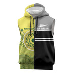 Custom Cricket AUNZ Spirit Sleeveless Zip Hoodie Aussie New Zealand Retro Edition LT9