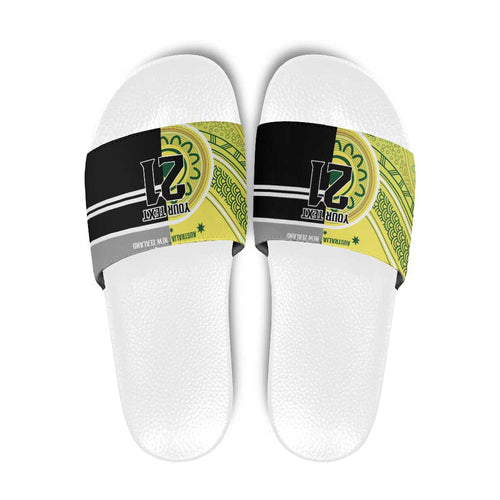 Custom Cricket AUNZ Spirit Slide Sandals Aussie New Zealand Retro Edition - Aussie Hoodie