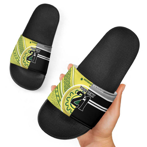 Custom Cricket AUNZ Spirit Slide Sandals Aussie New Zealand Retro Edition - Aussie Hoodie