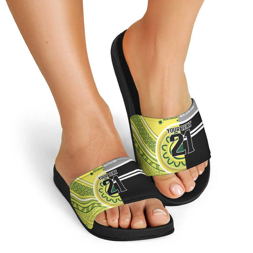Custom Cricket AUNZ Spirit Slide Sandals Aussie New Zealand Retro Edition - Aussie Hoodie