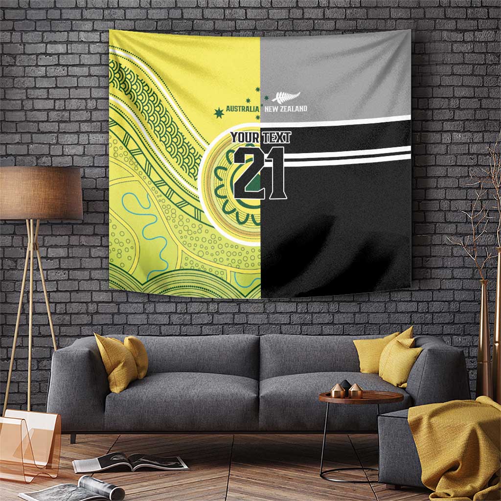 Custom Cricket AUNZ Spirit Tapestry Aussie New Zealand Retro Edition - Aussie Hoodie