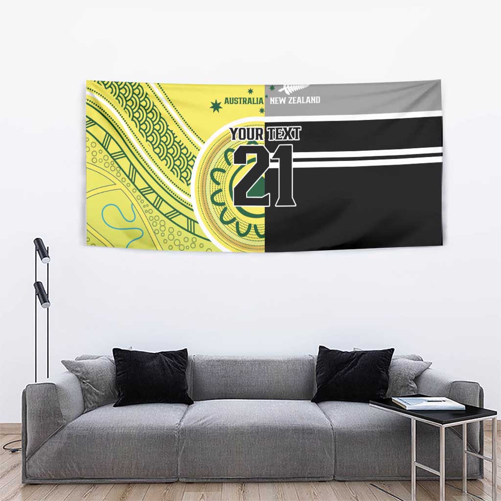 Custom Cricket AUNZ Spirit Tapestry Aussie New Zealand Retro Edition - Aussie Hoodie