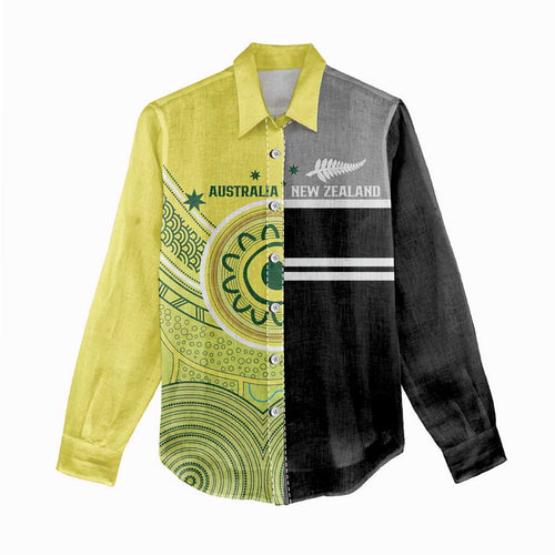 Custom Cricket AUNZ Spirit Women Casual Shirt Aussie New Zealand Retro Edition - Aussie Hoodie
