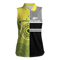 Custom Cricket AUNZ Spirit Women Sleeveless Polo Shirt Aussie New Zealand Retro Edition - Aussie Hoodie