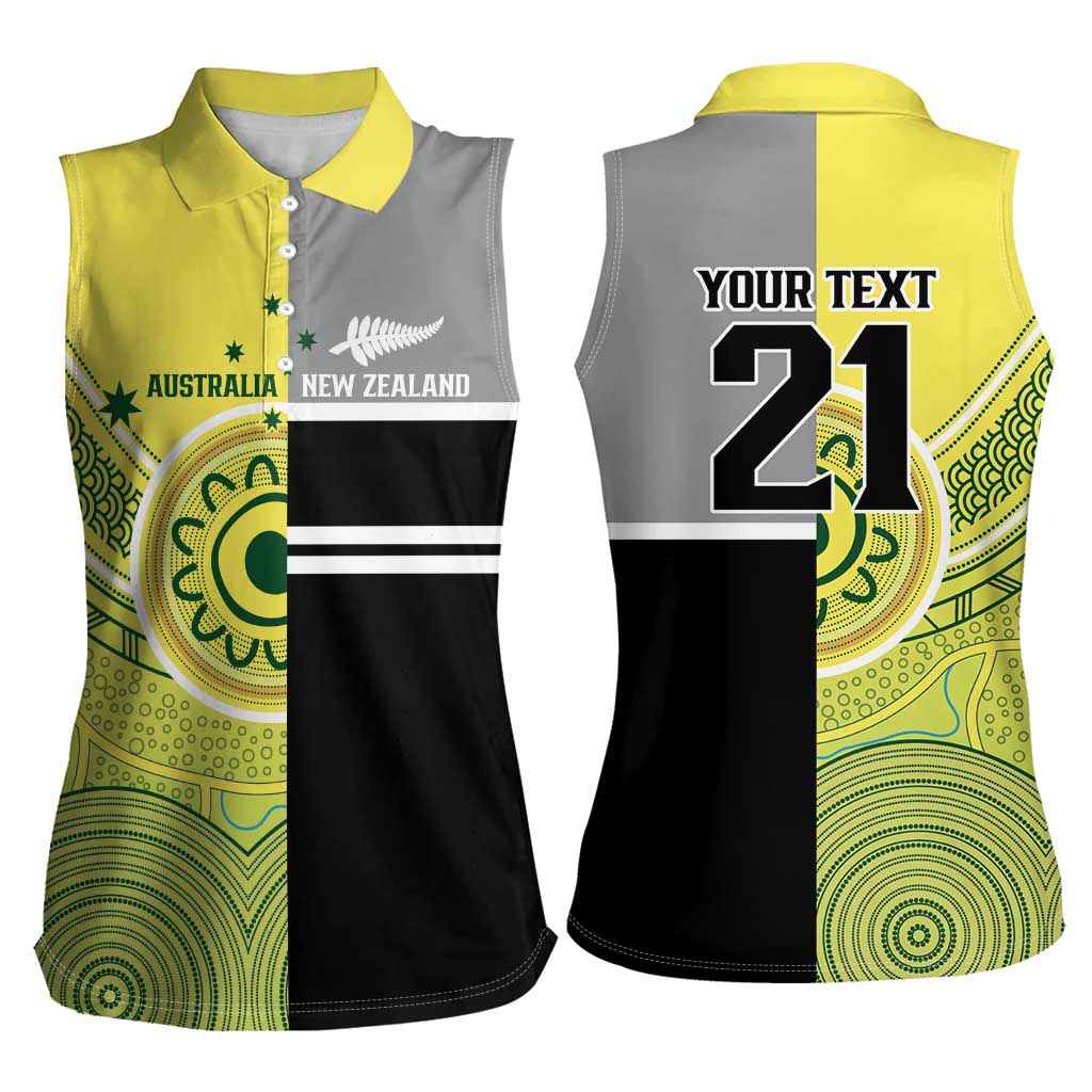 Custom Cricket AUNZ Spirit Women Sleeveless Polo Shirt Aussie New Zealand Retro Edition - Aussie Hoodie