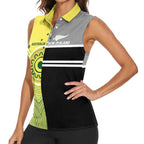 Custom Cricket AUNZ Spirit Women Sleeveless Polo Shirt Aussie New Zealand Retro Edition - Aussie Hoodie