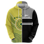 Custom Cricket AUNZ Spirit Zip Hoodie Aussie New Zealand Retro Edition - Aussie Hoodie