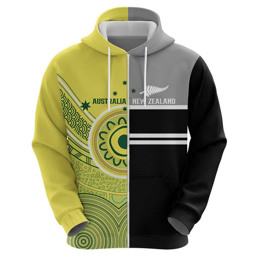 Custom Cricket AUNZ Spirit Zip Hoodie Aussie New Zealand Retro Edition - Aussie Hoodie