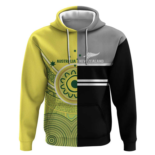 Custom Cricket AUNZ Spirit Zip Hoodie Aussie New Zealand Retro Edition - Aussie Hoodie