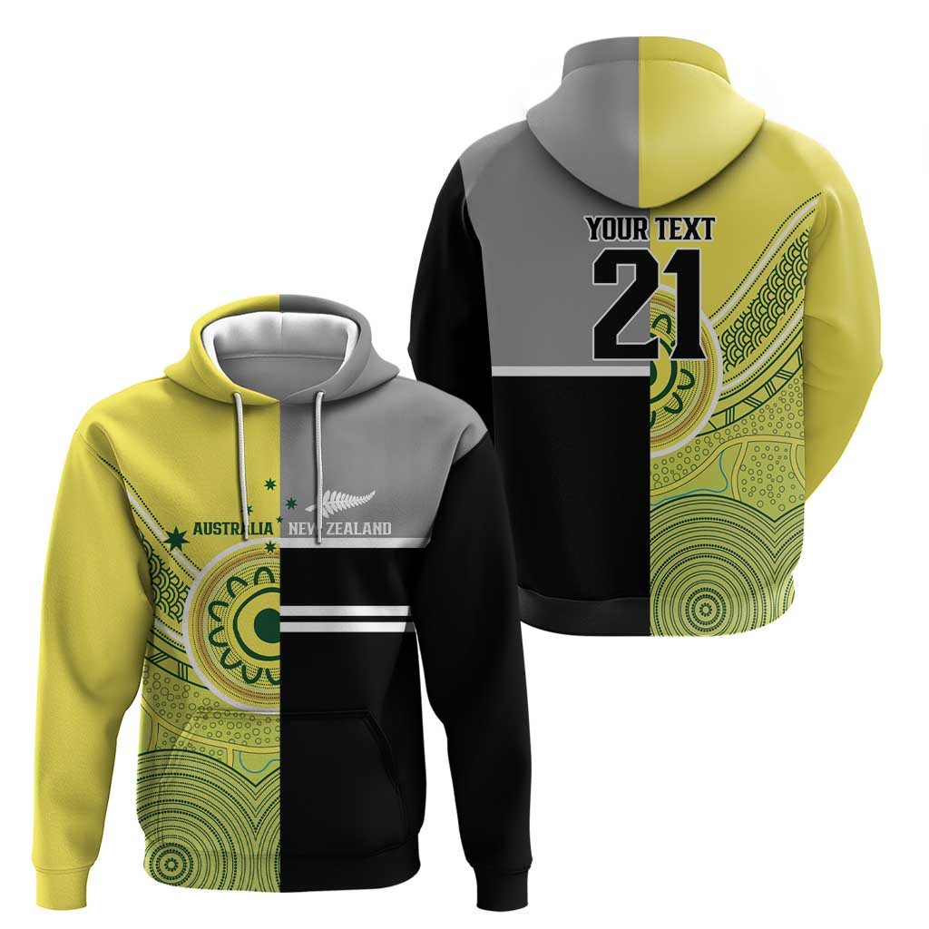 Custom Cricket AUNZ Spirit Zip Hoodie Aussie New Zealand Retro Edition - Aussie Hoodie