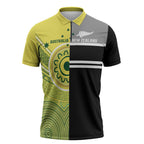 Custom Cricket AUNZ Spirit Zipper Polo Shirt Aussie New Zealand Retro Edition - Aussie Hoodie