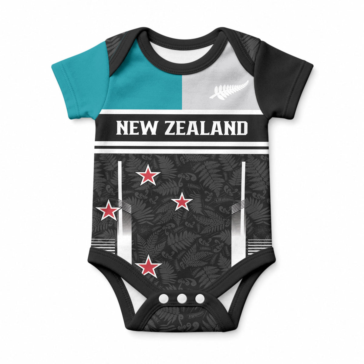 Custom NZ Cricket Pride Baby Onesie Silver Fern Fan Supporter Apparel