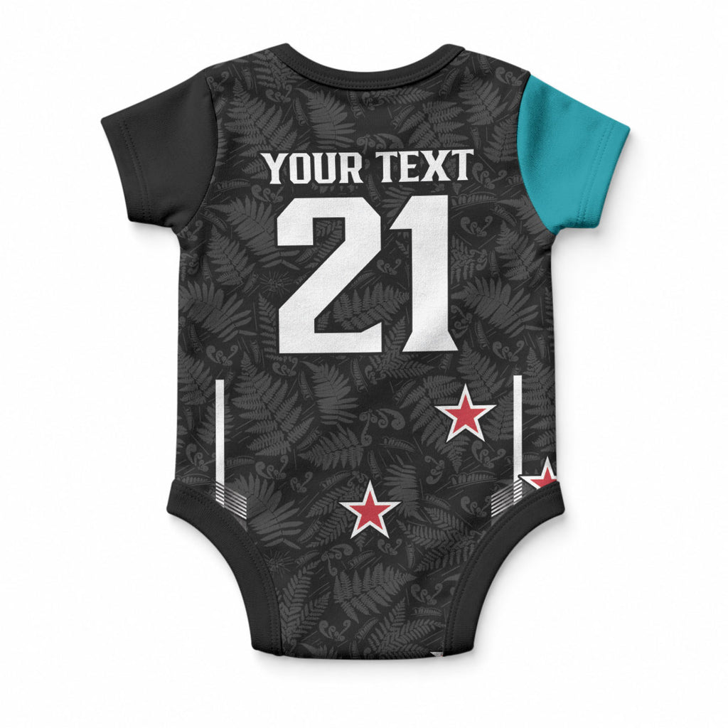 Custom NZ Cricket Pride Baby Onesie Silver Fern Fan Supporter Apparel