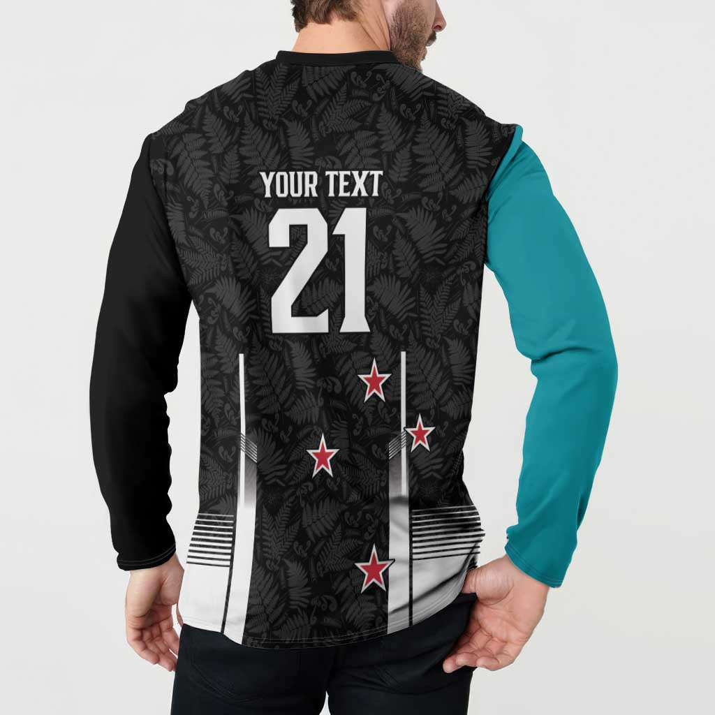 Custom NZ Cricket Pride Button Sweatshirt Silver Fern Fan Supporter Apparel - Aussie Hoodie
