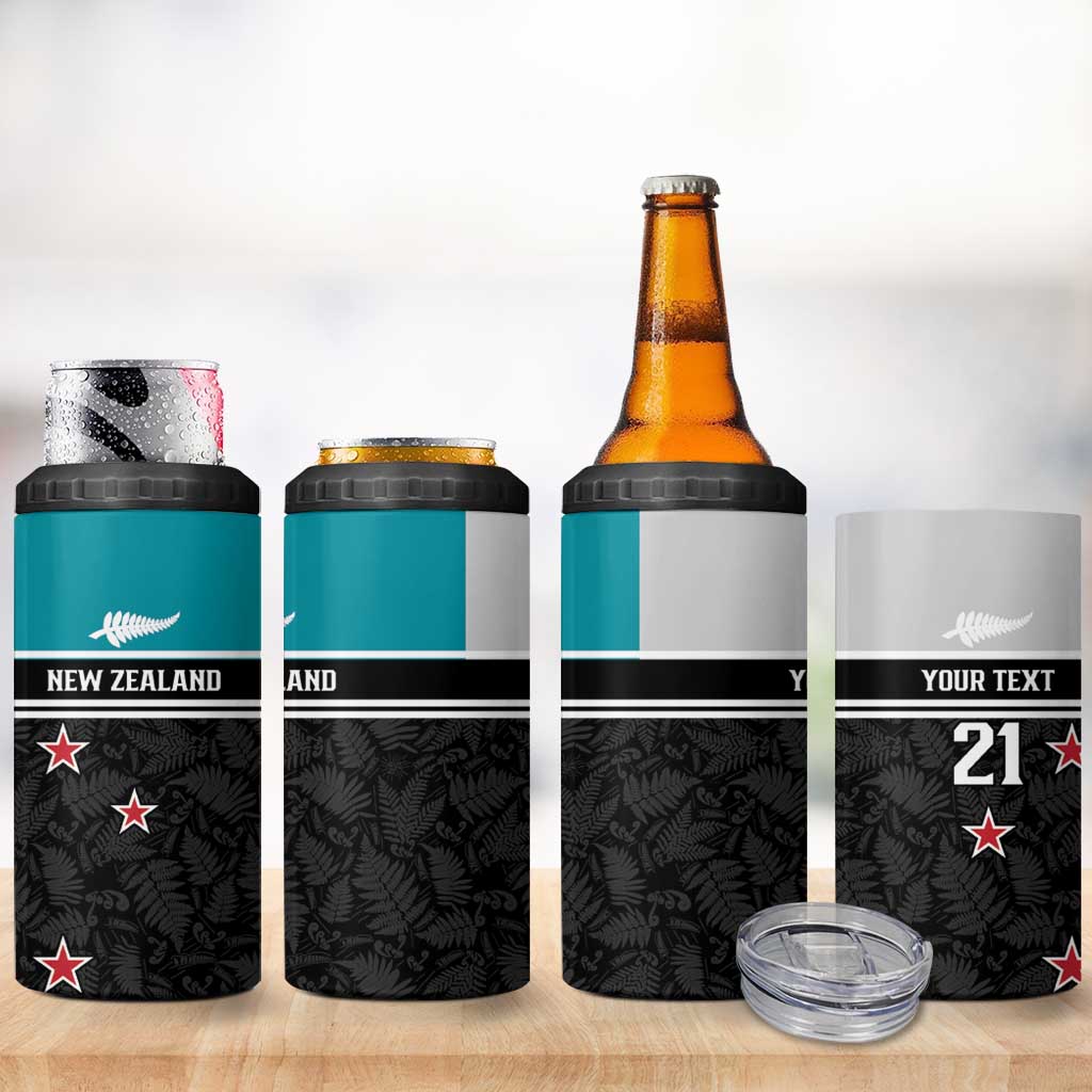 Custom NZ Cricket Pride 4 in 1 Can Cooler Tumbler Silver Fern Fan Supporter Apparel - Aussie Hoodie