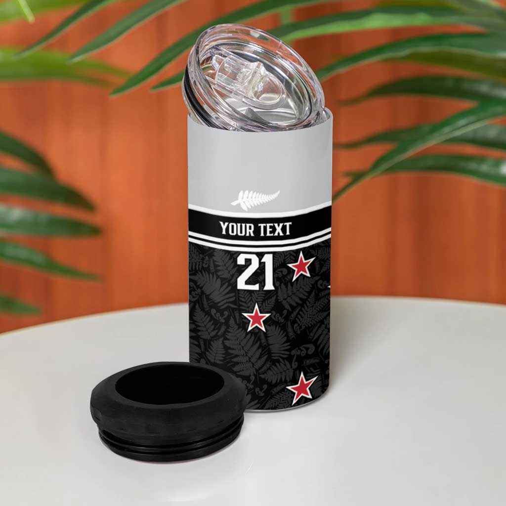 Custom NZ Cricket Pride 4 in 1 Can Cooler Tumbler Silver Fern Fan Supporter Apparel - Aussie Hoodie