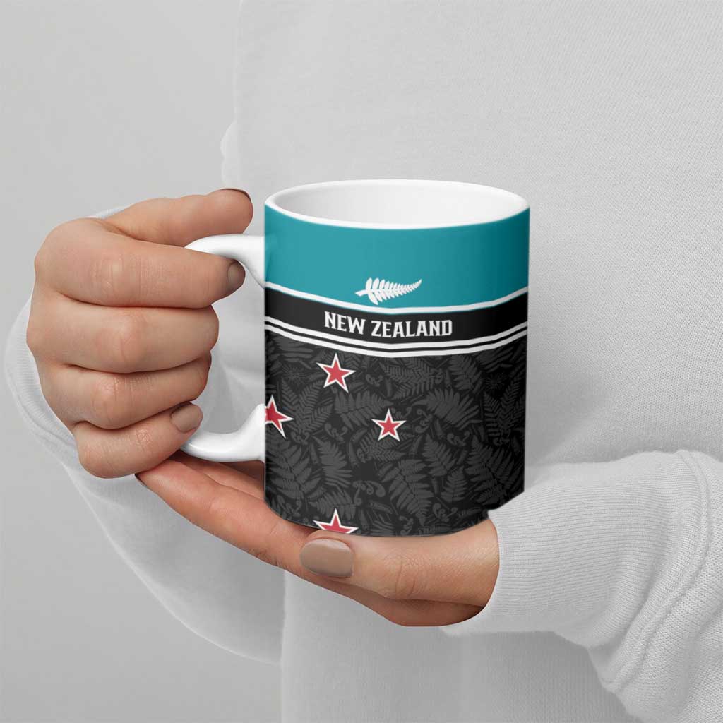 Custom NZ Cricket Pride Ceramic Mug Silver Fern Fan Supporter Apparel - Aussie Hoodie