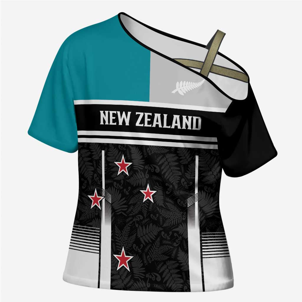 Custom NZ Cricket Pride Cross Shoulder Shirt Silver Fern Fan Supporter Apparel - Aussie Hoodie