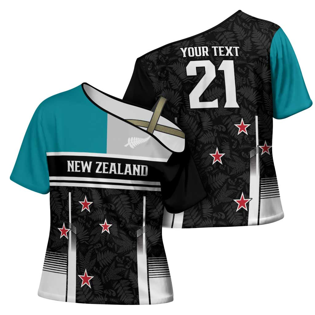 Custom NZ Cricket Pride Cross Shoulder Shirt Silver Fern Fan Supporter Apparel - Aussie Hoodie