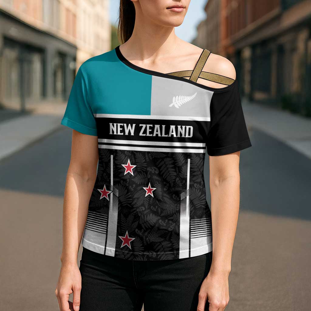 Custom NZ Cricket Pride Cross Shoulder Shirt Silver Fern Fan Supporter Apparel - Aussie Hoodie