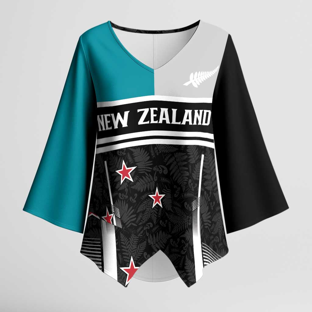 Custom NZ Cricket Pride Kimono Sleeve Blouse Silver Fern Fan Supporter Apparel - Aussie Hoodie