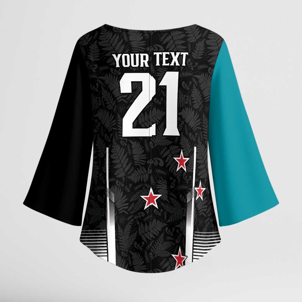 Custom NZ Cricket Pride Kimono Sleeve Blouse Silver Fern Fan Supporter Apparel - Aussie Hoodie