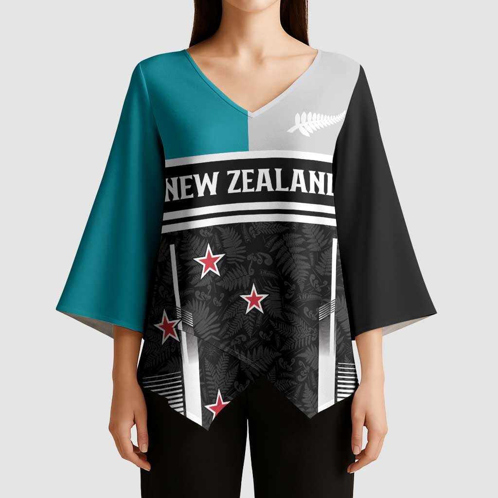 Custom NZ Cricket Pride Kimono Sleeve Blouse Silver Fern Fan Supporter Apparel - Aussie Hoodie