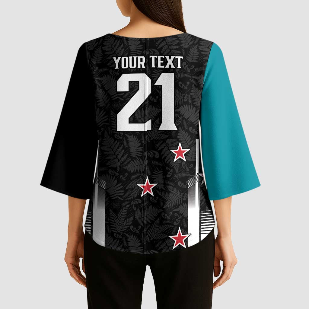 Custom NZ Cricket Pride Kimono Sleeve Blouse Silver Fern Fan Supporter Apparel - Aussie Hoodie