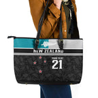 Custom NZ Cricket Pride Leather Tote Bag Silver Fern Fan Supporter Apparel - Aussie Hoodie