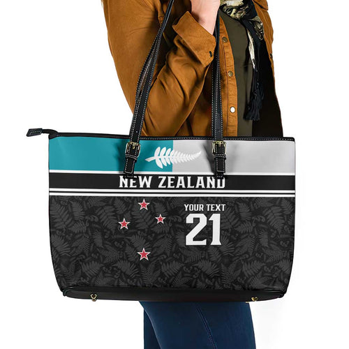Custom NZ Cricket Pride Leather Tote Bag Silver Fern Fan Supporter Apparel - Aussie Hoodie