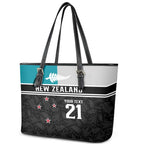 Custom NZ Cricket Pride Leather Tote Bag Silver Fern Fan Supporter Apparel - Aussie Hoodie