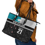 Custom NZ Cricket Pride Leather Tote Bag Silver Fern Fan Supporter Apparel - Aussie Hoodie
