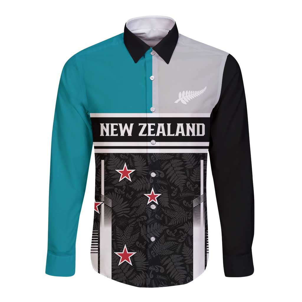 Custom NZ Cricket Pride Long Sleeve Button Shirt Silver Fern Fan Supporter Apparel - Aussie Hoodie