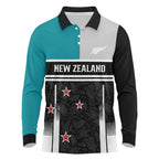 Custom NZ Cricket Pride Long Sleeve Polo Shirt Silver Fern Fan Supporter Apparel - Aussie Hoodie