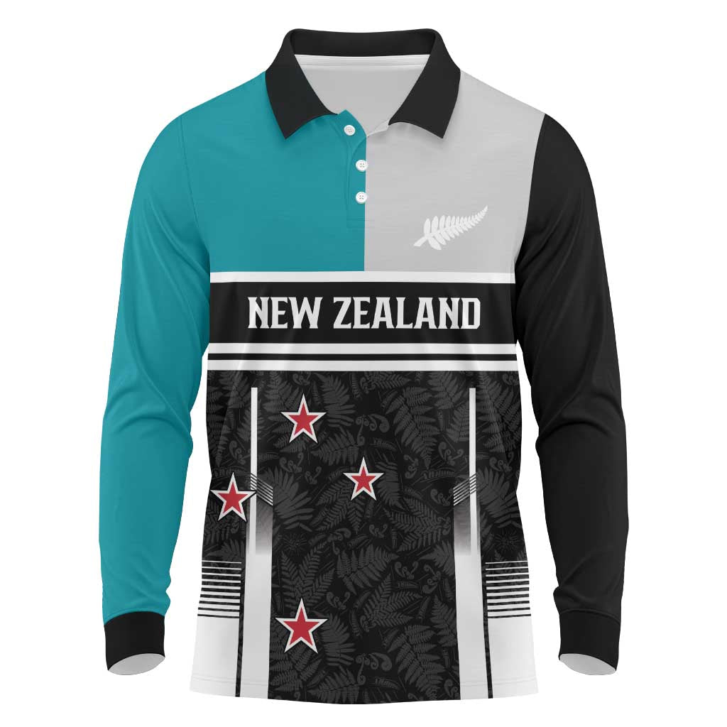 Custom NZ Cricket Pride Long Sleeve Polo Shirt Silver Fern Fan Supporter Apparel - Aussie Hoodie