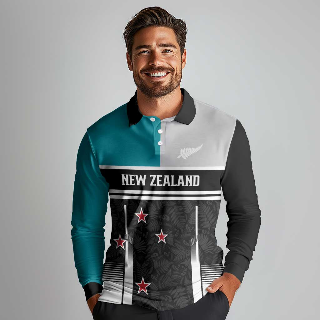 Custom NZ Cricket Pride Long Sleeve Polo Shirt Silver Fern Fan Supporter Apparel - Aussie Hoodie