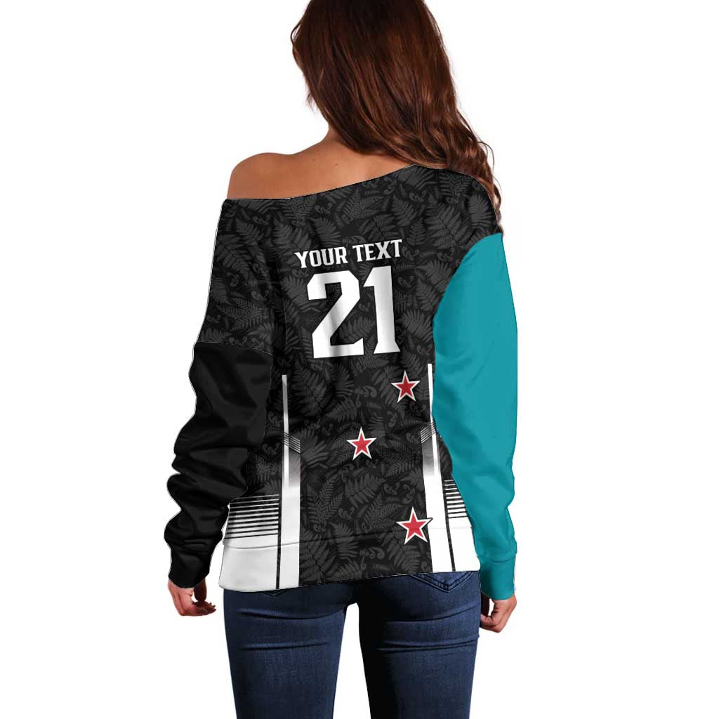 Custom NZ Cricket Pride Off Shoulder Sweater Silver Fern Fan Supporter Apparel - Aussie Hoodie