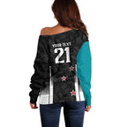 Custom NZ Cricket Pride Off Shoulder Sweater Silver Fern Fan Supporter Apparel - Aussie Hoodie