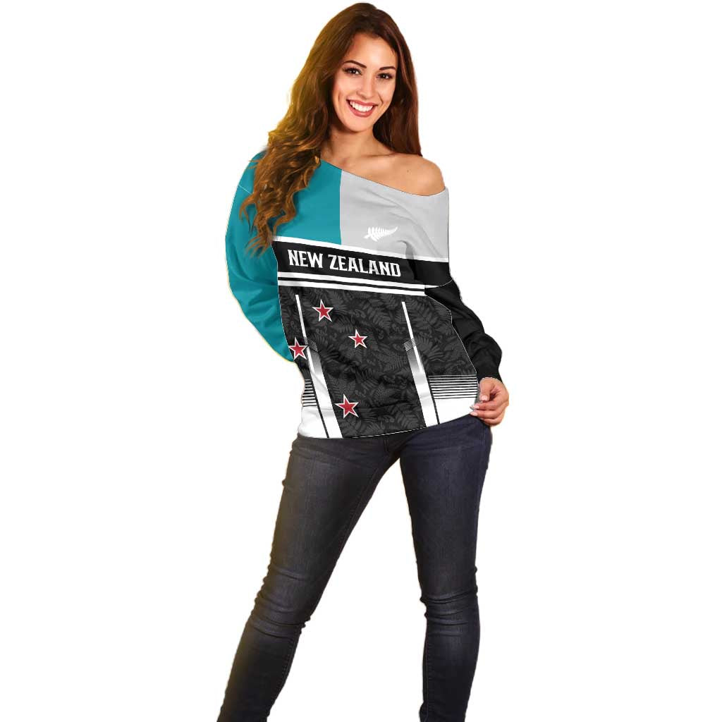 Custom NZ Cricket Pride Off Shoulder Sweater Silver Fern Fan Supporter Apparel - Aussie Hoodie