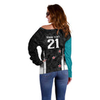 Custom NZ Cricket Pride Off Shoulder Sweater Silver Fern Fan Supporter Apparel - Aussie Hoodie
