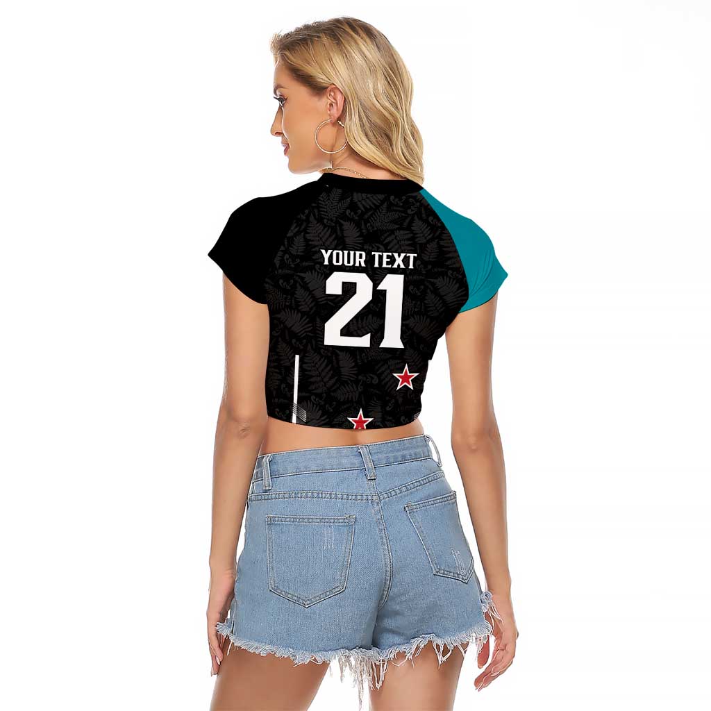 Custom NZ Cricket Pride Raglan Cropped T Shirt Silver Fern Fan Supporter Apparel - Aussie Hoodie