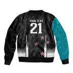 Custom NZ Cricket Pride Sleeve Zip Bomber Jacket Silver Fern Fan Supporter Apparel - Aussie Hoodie