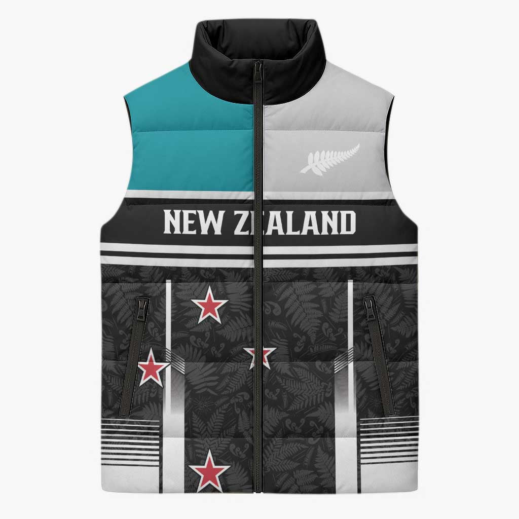 Custom NZ Cricket Pride Sleeveless Puffer Jacket Silver Fern Fan Supporter Apparel - Aussie Hoodie