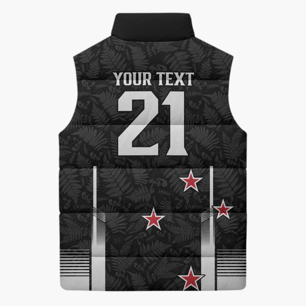 Custom NZ Cricket Pride Sleeveless Puffer Jacket Silver Fern Fan Supporter Apparel - Aussie Hoodie