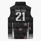 Custom NZ Cricket Pride Sleeveless Puffer Jacket Silver Fern Fan Supporter Apparel - Aussie Hoodie