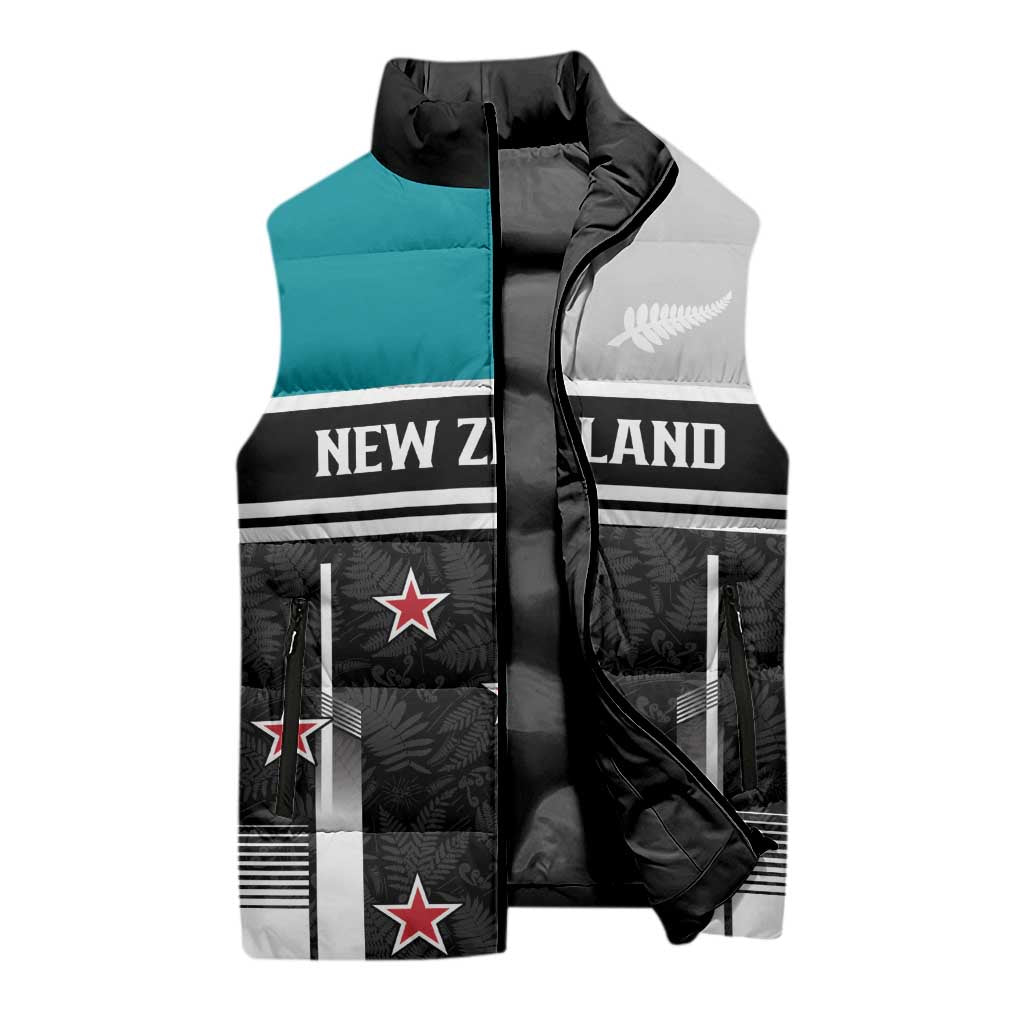 Custom NZ Cricket Pride Sleeveless Puffer Jacket Silver Fern Fan Supporter Apparel - Aussie Hoodie